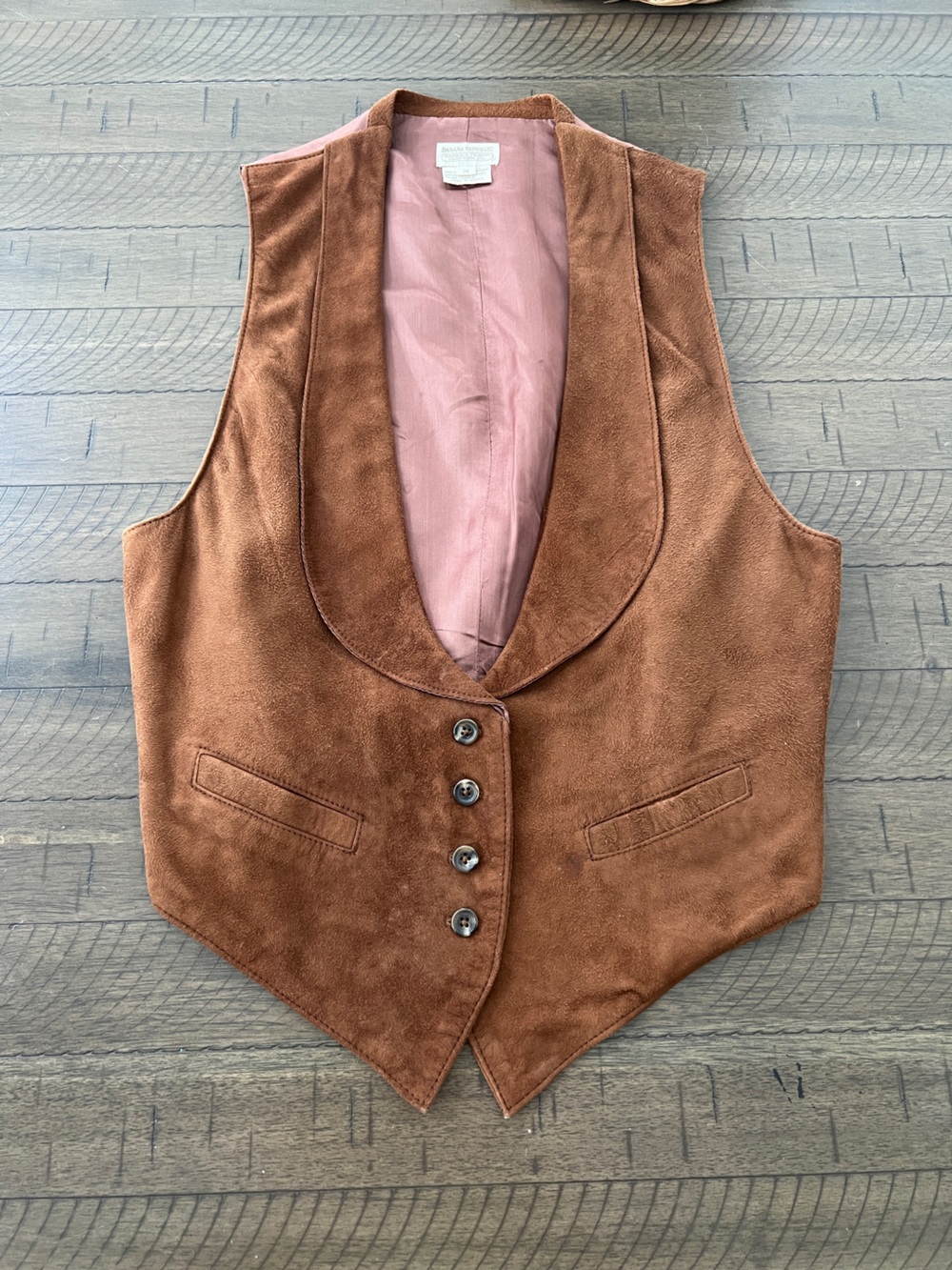 VINTAGE 90’s Banana Republic Safari & Travel Co Brown Suede Vest  Sz M